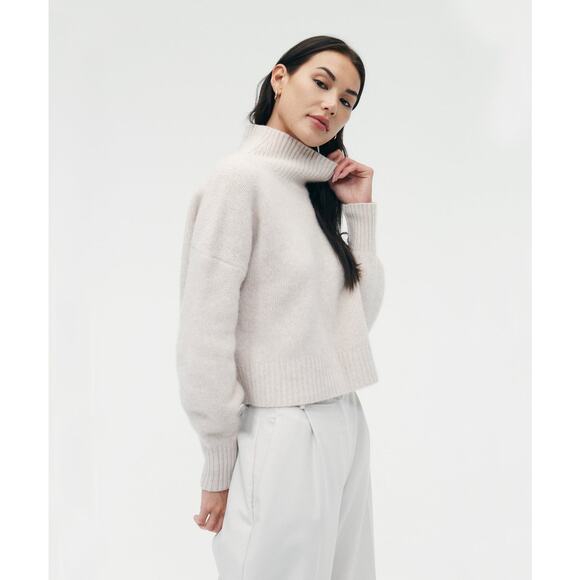 NAADAM Luxe Cashmere Oversized Turtleneck - L - Oatmeal - Picture 4 of 6